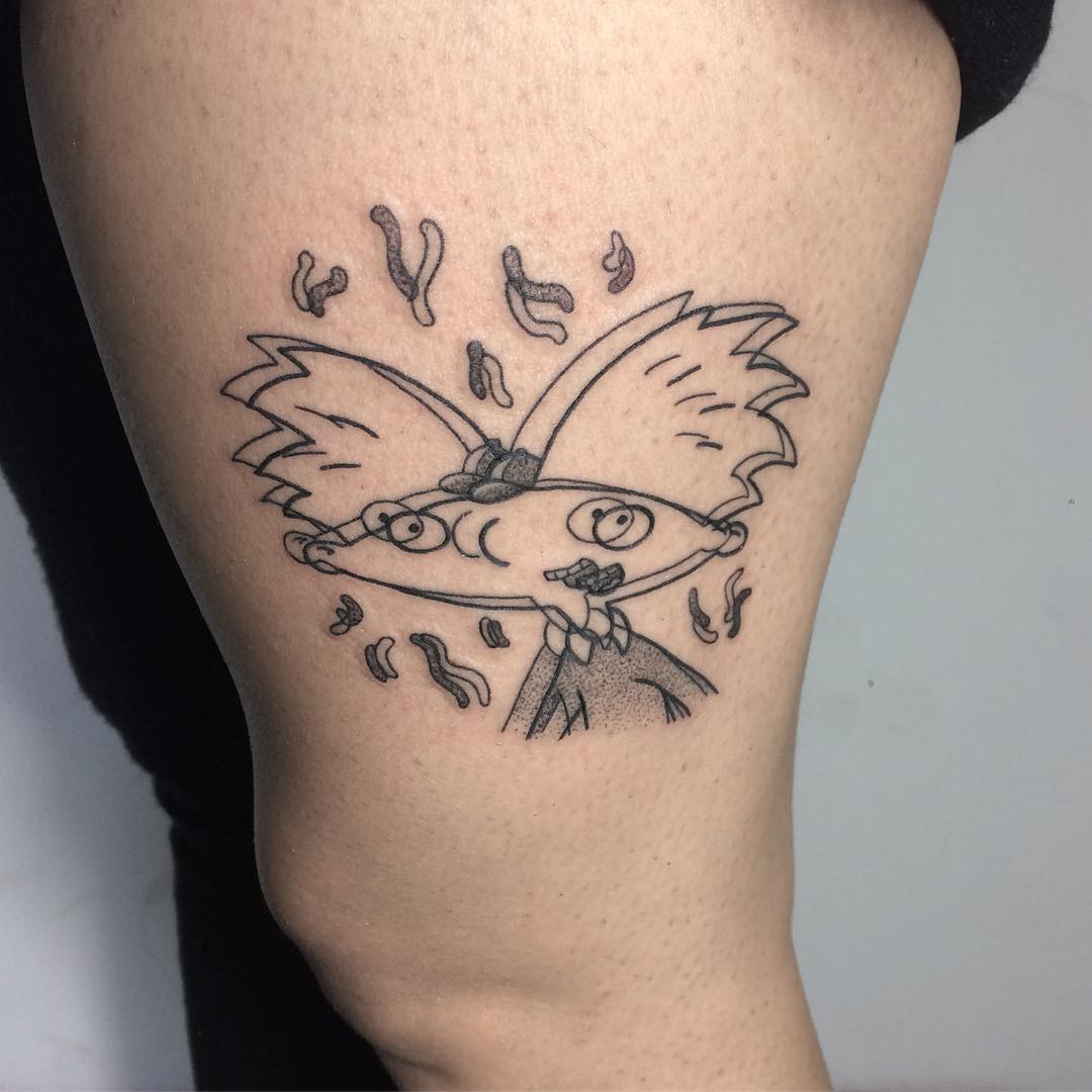 Childhood tv show Hey Arnold tattoo